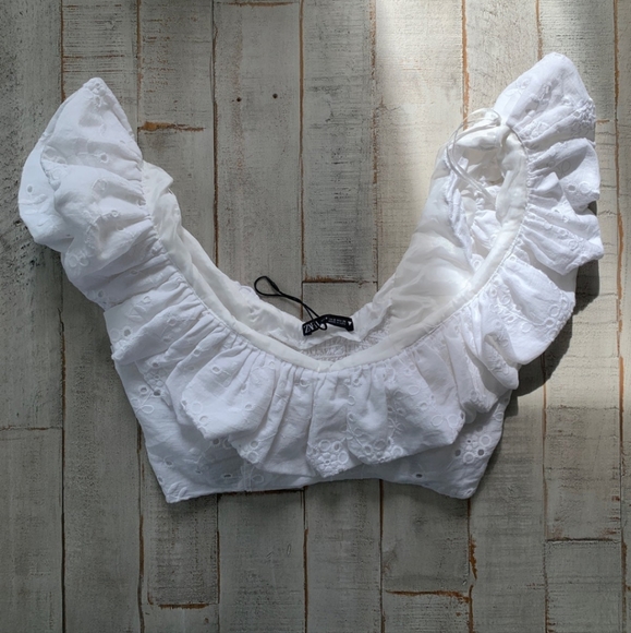 Zara Tops - Zara Eyelet Crop Top